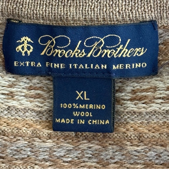 Brooks Brothers Extra Fine Italian
Merino Wool V Neck Sweater Jumper - Picture 9 of 10